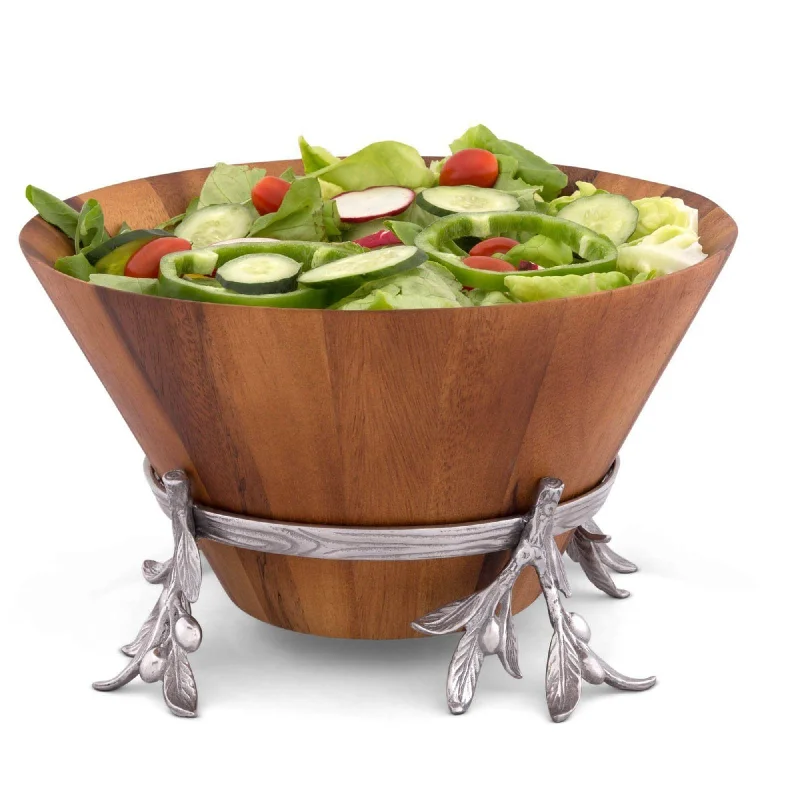 colorful dinnerware for home use-Olive Wood Salad Bowl