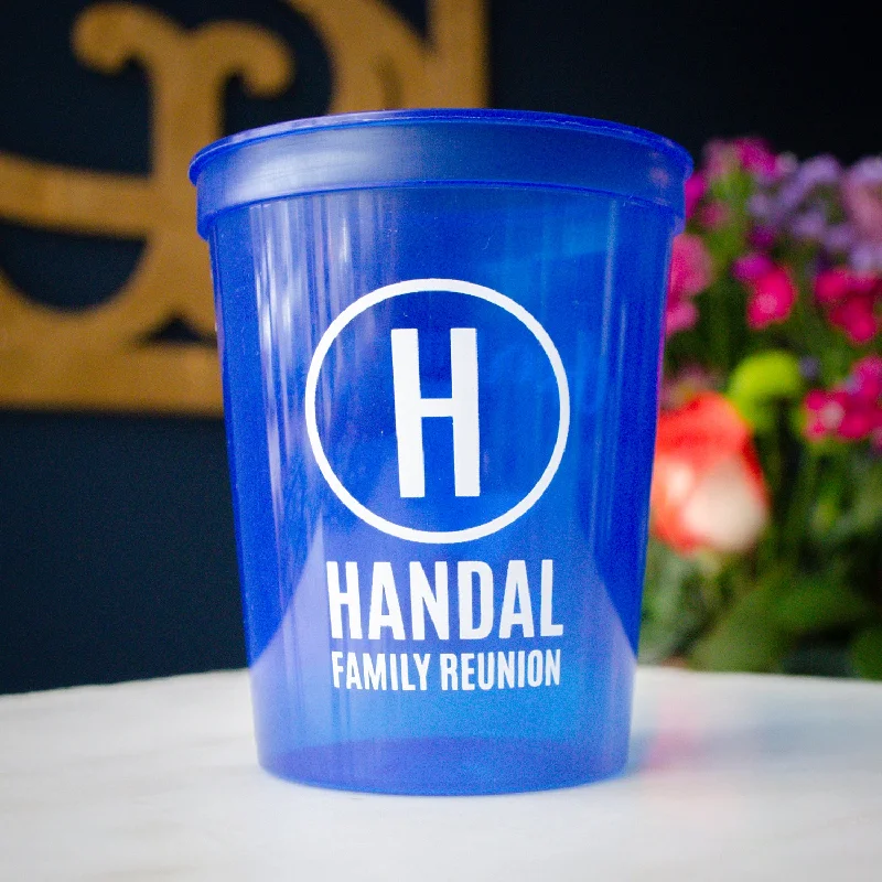 sustainable coffee mugs-Custom Family Reunion Plastic Stadium Cups