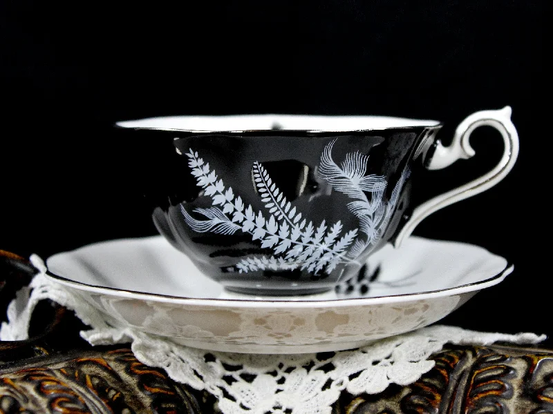 coffee mugs with unique shapes-Stunning Royal Albert, Night & Day, Fern Teacup, Avon Shaped Cup & Saucer 18442