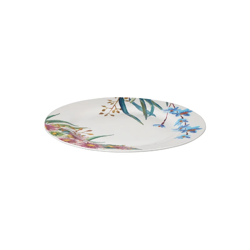 stylish dinnerware for home celebrations-Maxwell & Williams Eucalyptus Bloom 23cm Rim Entree Plate White