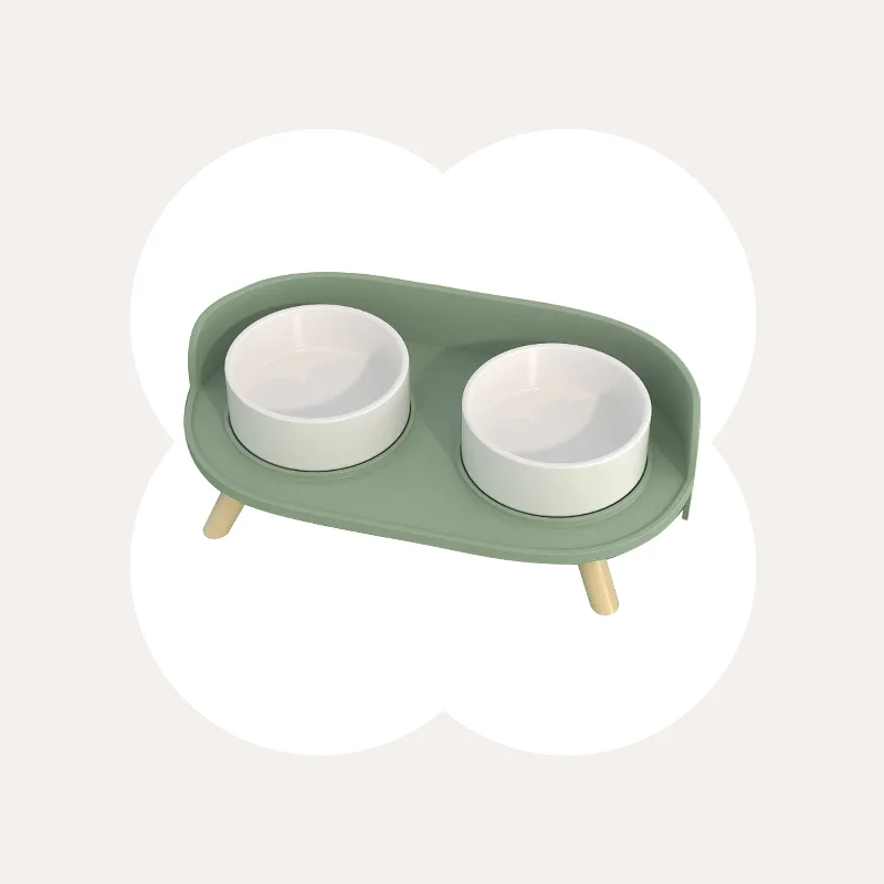 eco-conscious dinnerware brands-Bone China Double Cat Bowl