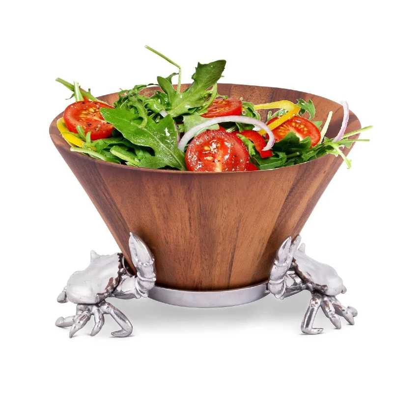 large dinnerware sets for 12 people-Crab Wood Tall Salad Bowl