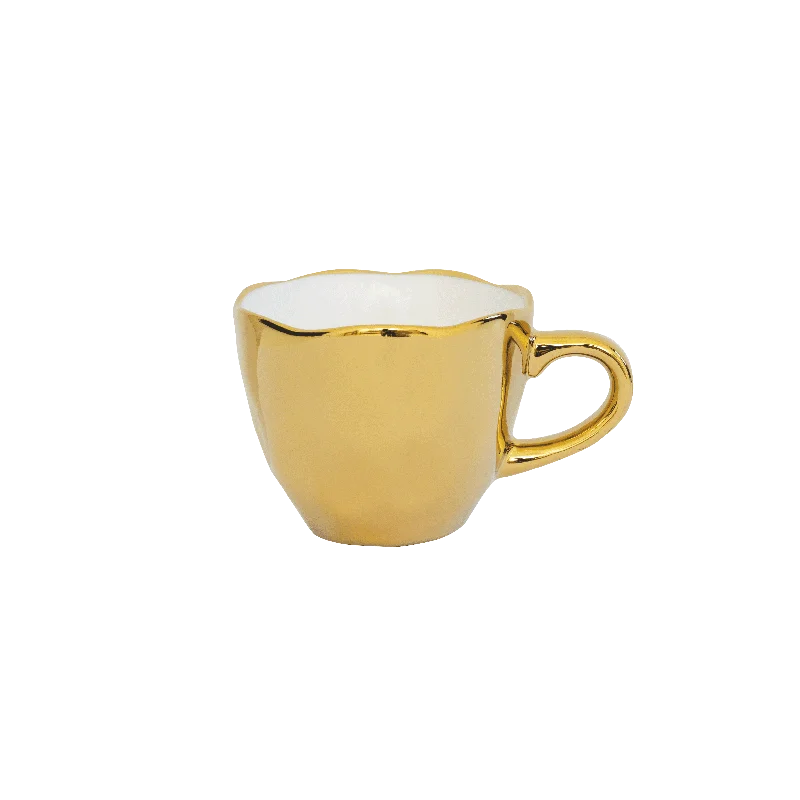 unique mugs for birthday gifts-Good Morning cup Espresso Gold