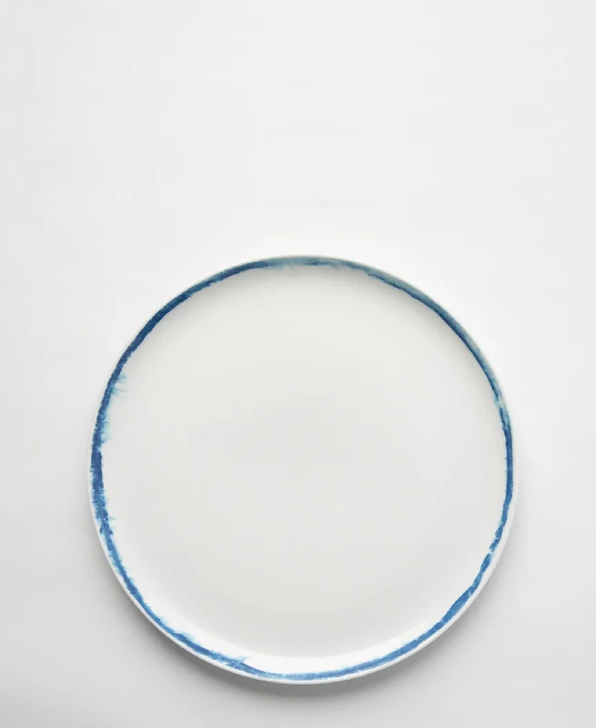 family-friendly dinnerware sets-Jenna Clifford 27.5cm Dinner Plate - White With Blue Rim