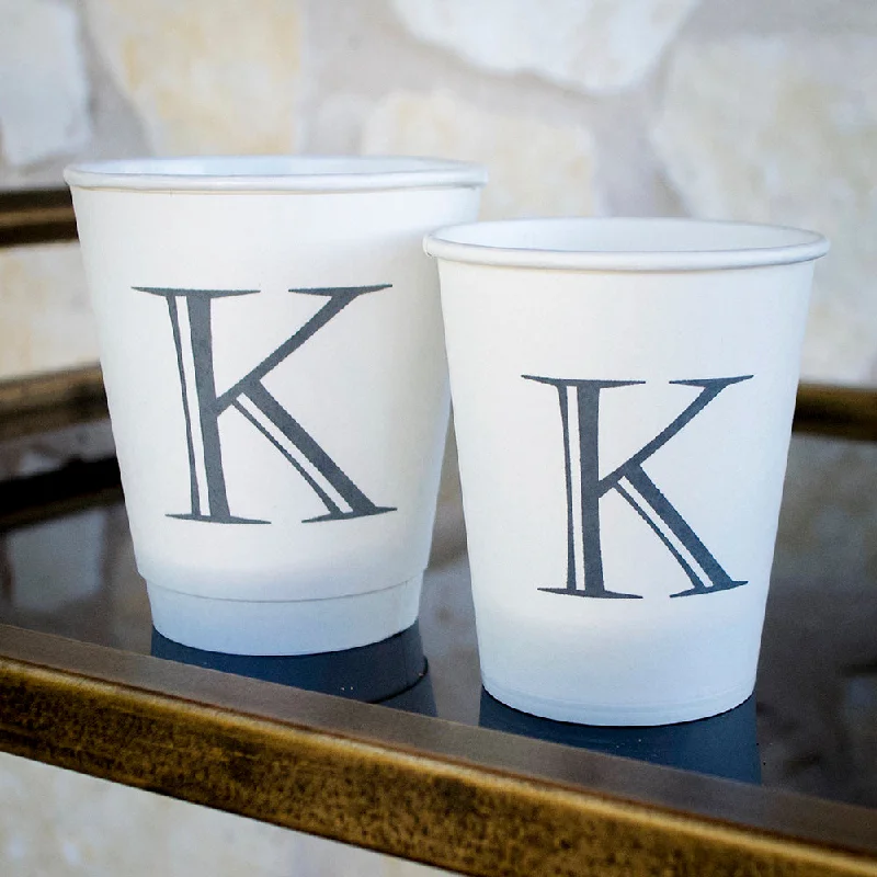 best mugs for coffee shop-Personalized Initial Paper Cups