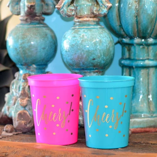 mugs for cozy mornings at home-Personalized "Cheers" Stadium Party Cups