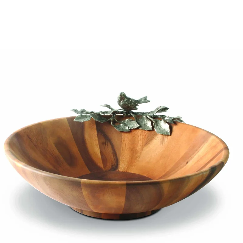 bamboo serving plates and bowls-Song Bird Salad Serving Bowl