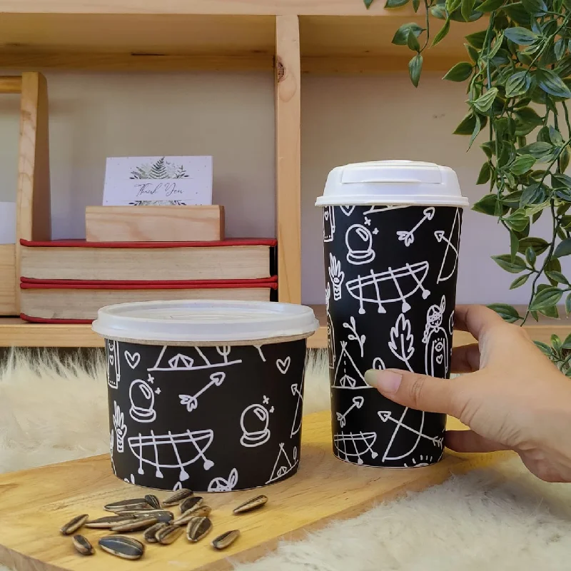 sturdy ceramic mugs-Unbreakable  Cup & Snack box-Doodle art