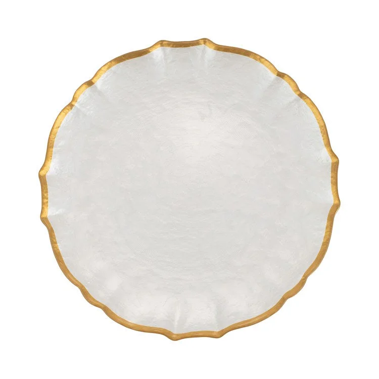 colorful ceramic dinner plates-Baroque Glass White Dinner Plate