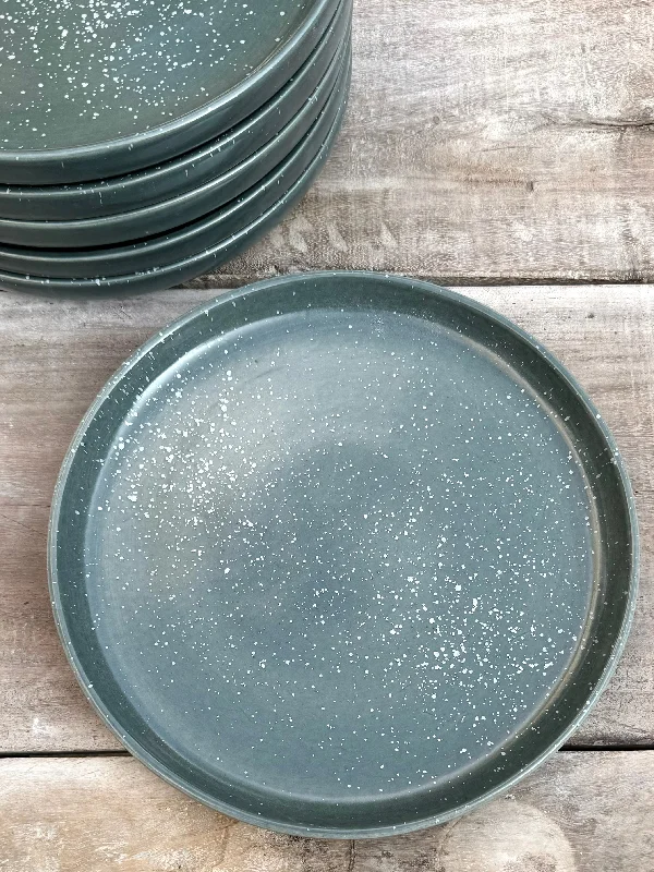 floral dinnerware set for parties-Matte dark grey speckled 10” Hampton plate.