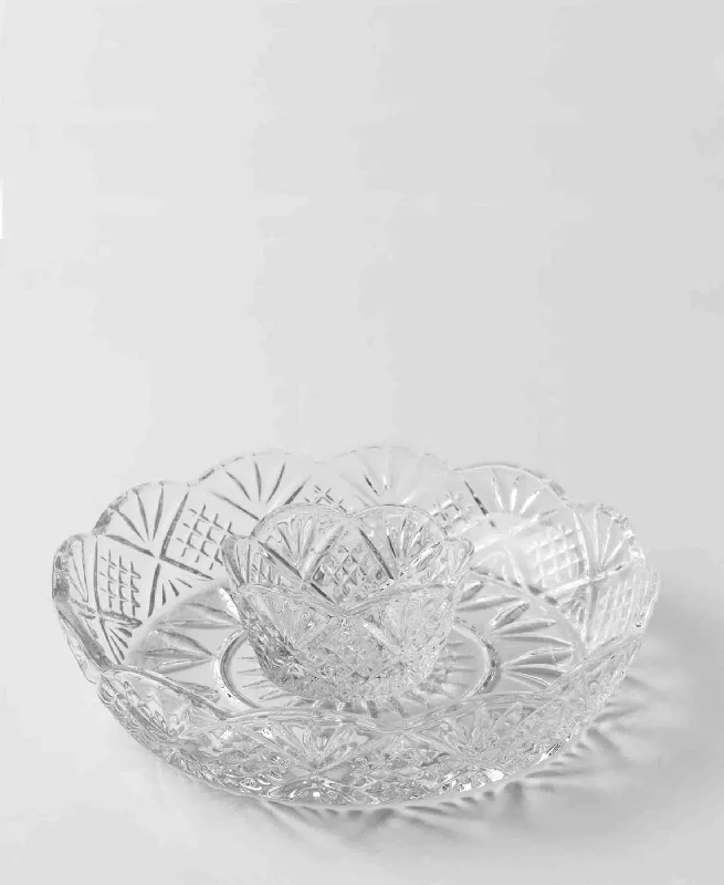 high-end dinner plates for gifts-Jenna Clifford Paris Mini Chip & Dip Bowl - Clear