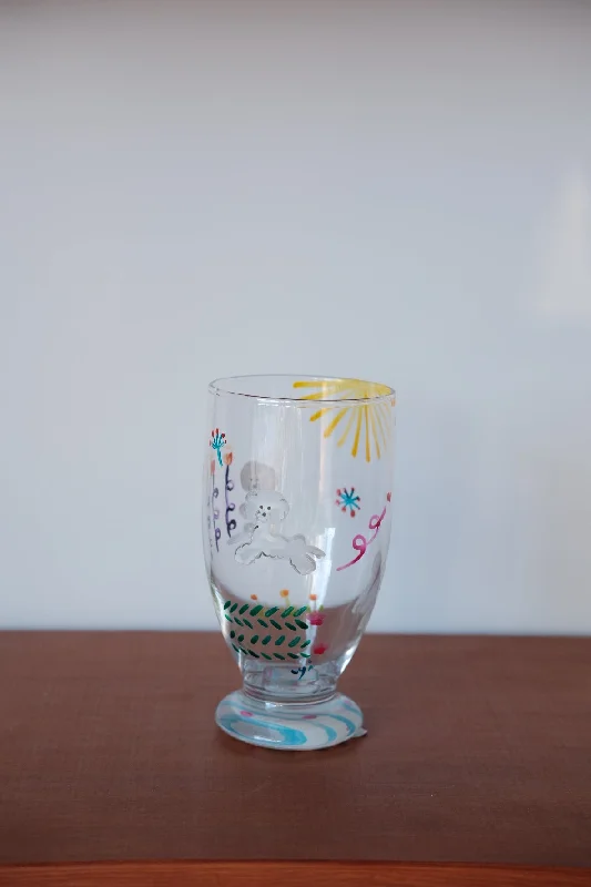 novelty mugs for work holidays-Cyilabo Chika Sakaguchi Glass Pedestal Cups