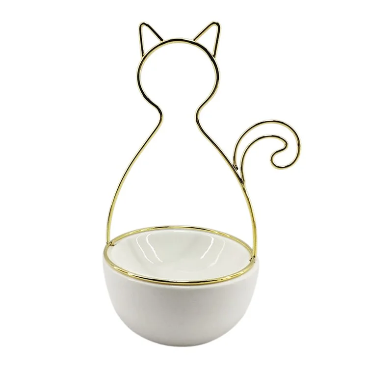 wedding dinnerware set for guests-10" Cat Trinket Tray - White