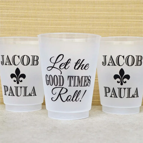 stylish travel mugs for tea-Personalized Shatterproof Mardi Gras Party Cups