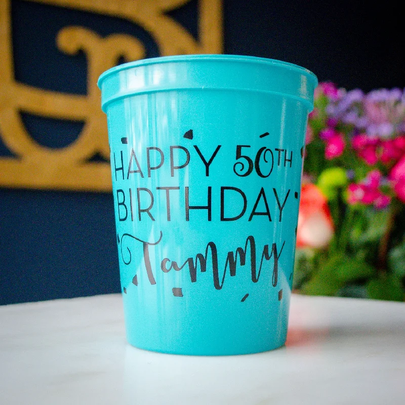 coffee mugs with quotes-50th Birthday Party Stadium Cups