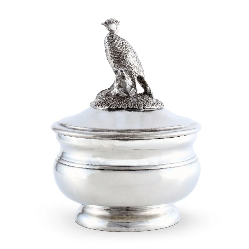 durable bowls and plates set-Pewter Pheasant Sauce Bowl