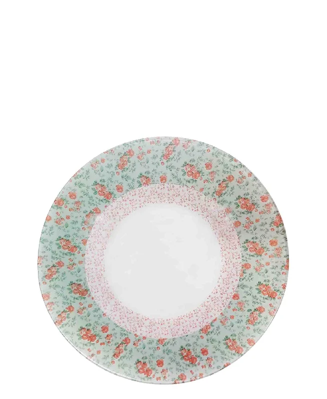 melamine plates for parties-Pasabahce Flower Print Side Plate - Green