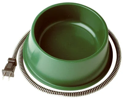 outdoor dinnerware sets for camping-Pet Bowl, Heated, Green, 25-Watt, 1-Qt.