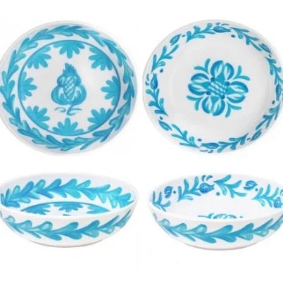 reusable dinnerware sets-Sicily Teal Cereal Bowl 347SCT