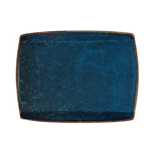 contemporary dinnerware for modern homes-Oneida Studio Pottery Blue Moss by 1880 Hospitality F1468994359S 11" x 8 5/8" Porcelain Rectangular Plate - 12/Case