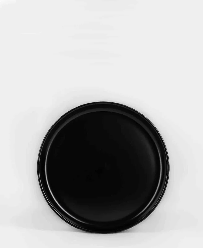 non-toxic dinner plates for babies-Jenna Clifford Flat Stackable Side Plate - Black