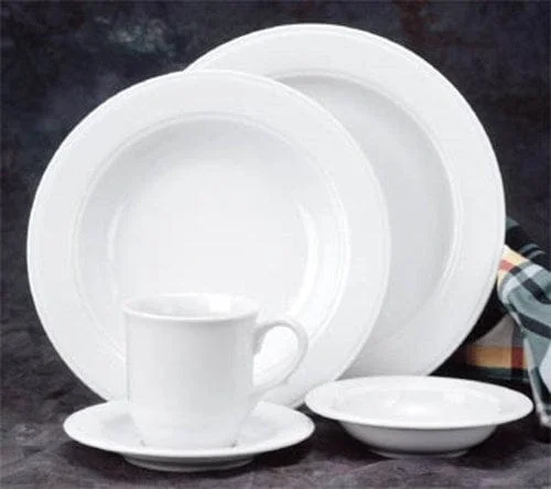 modern dinnerware set for families-Oneida 7-1/4" Round Plate, Narrow Rim, Porcelain, Bright White, Microwave & Dishwasher Safe | Denson CFE