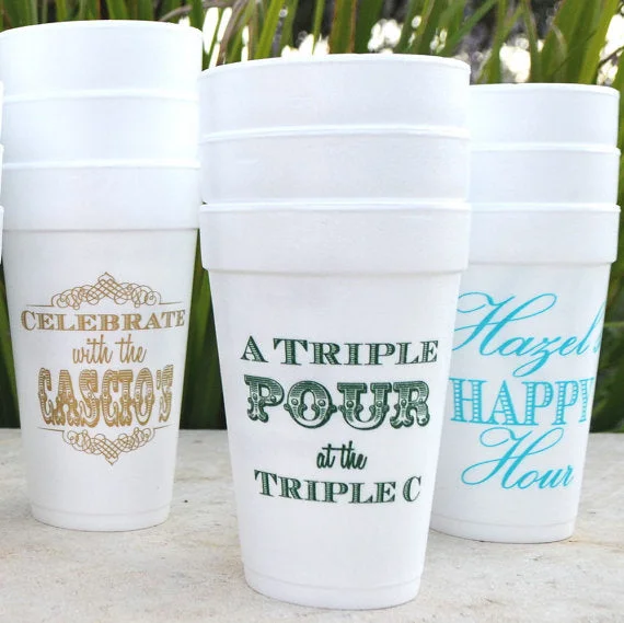 modern coffee mugs-Personalized Family Pride Styrofoam Cups