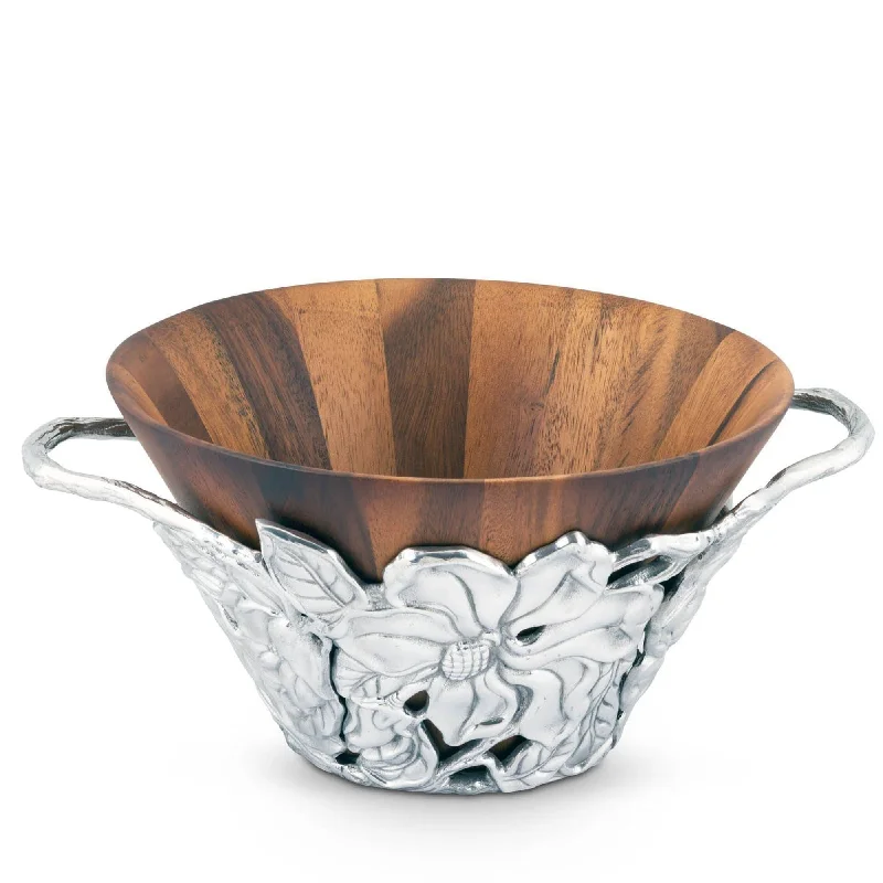 special edition dinnerware collections-Magnolia Wood Tall Salad Bowl