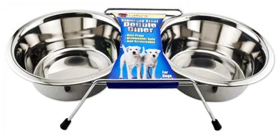 affordable dinner plates for families-Pet Bowl Duo, With Stand, Stainless Steel, Qt.