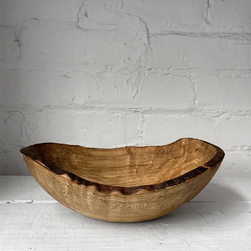 decorative plates for dinner parties-Spencer Peterman Live Edge Spalted Maple 10" Oval Bowl (# 06)