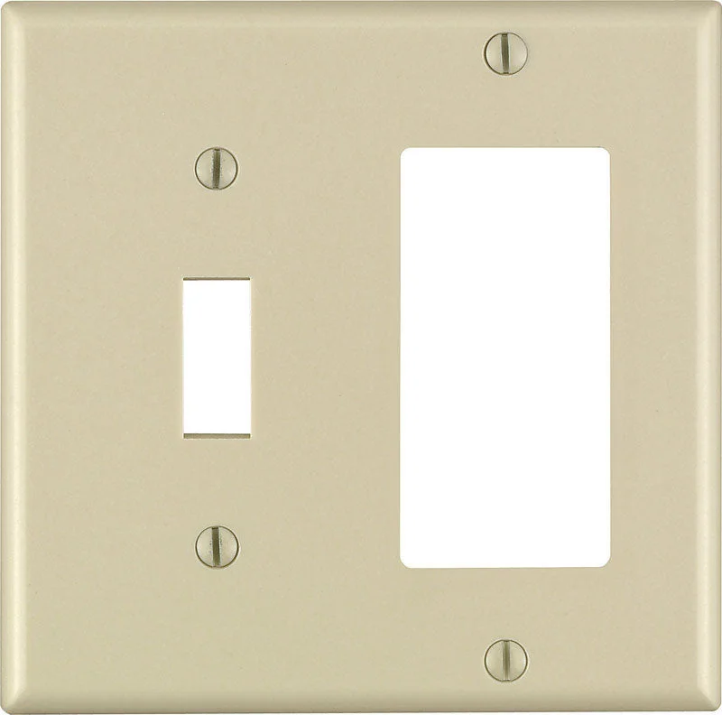 floral design dinner plates-Leviton Decora Ivory 2 gang Thermoset Plastic Decorator/Toggle Wall Plate 1 pk