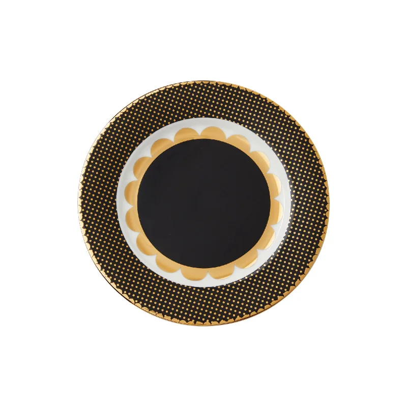 travel-friendly plastic dinnerware-Maxwell & Williams Teas & C's 19.5cm Regency Rim Plate Black