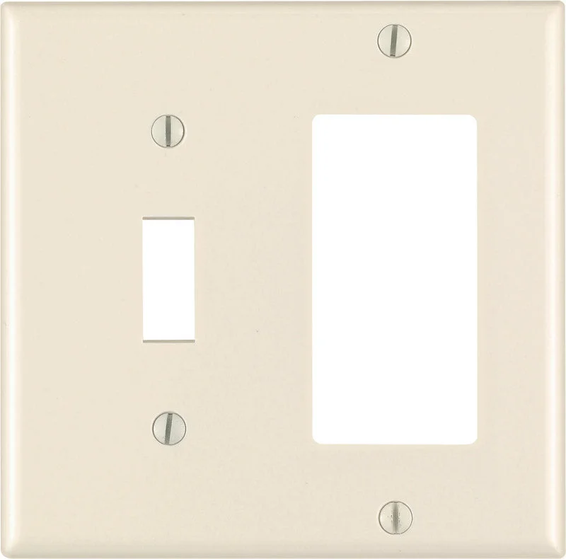 modern dining plates for restaurants-Leviton Decora Almond 2 gang Thermoset Plastic Decorator/Toggle Wall Plate 1 pk