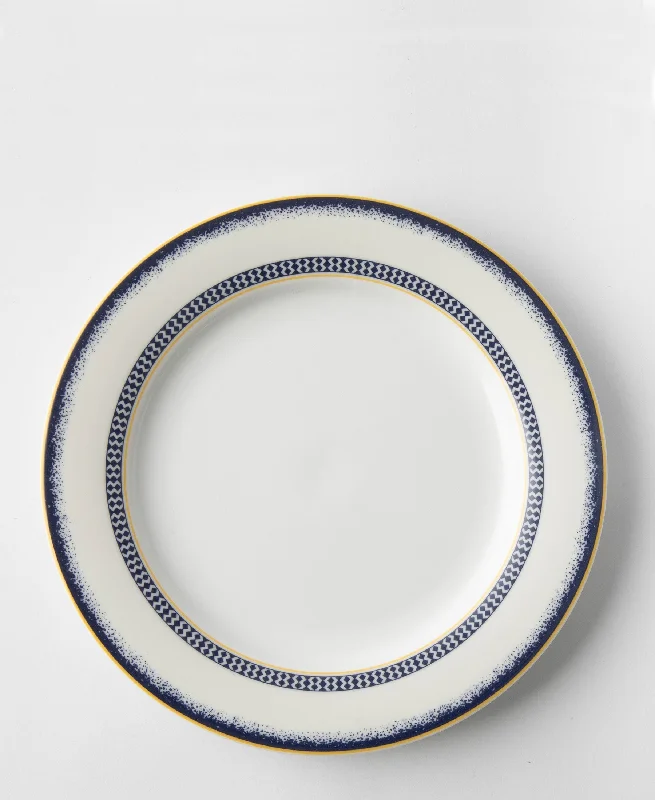 bamboo serving plates and bowls-Jenna Clifford Galateo Blue Check Side Plate - White