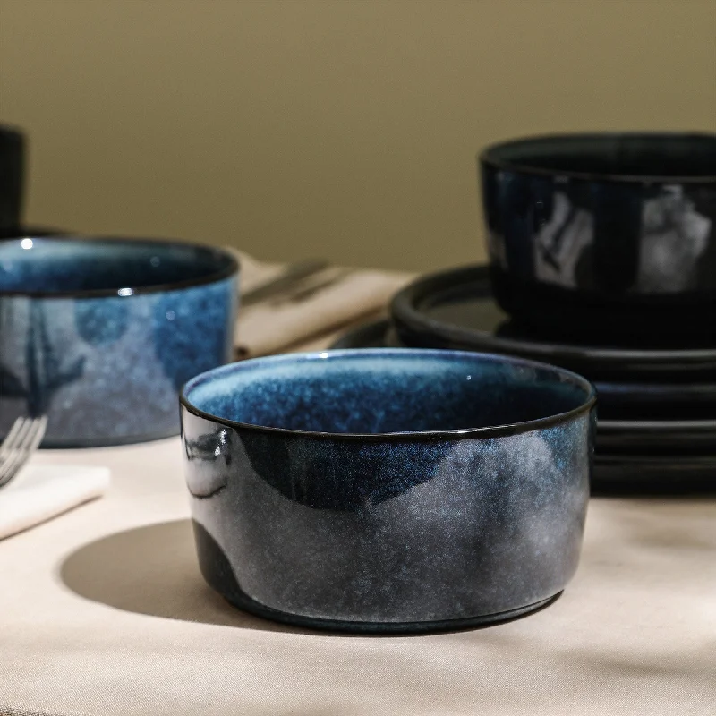 modern dinner plates set-Eden Stoneware Bowl - Dark Blue