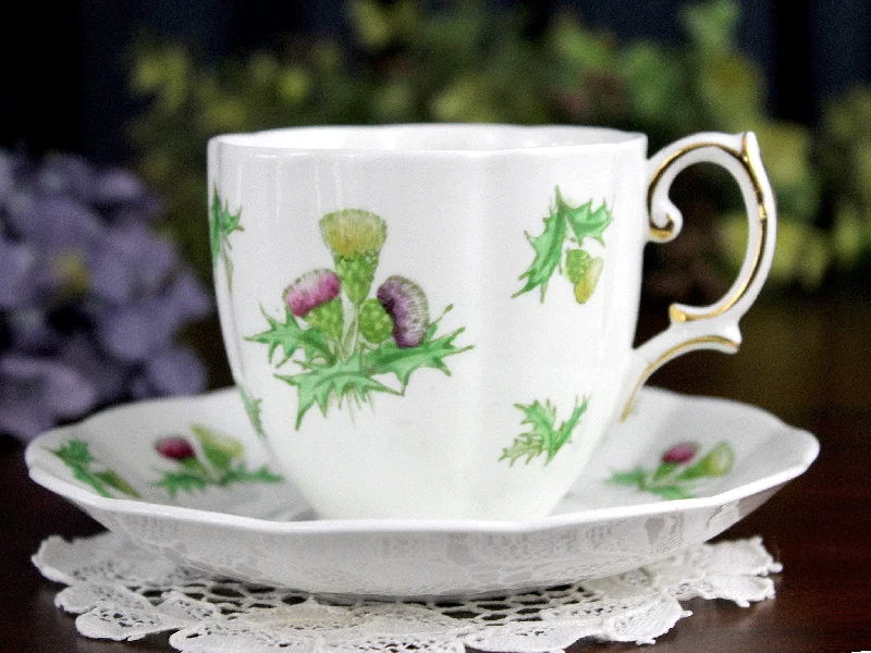 coffee cups for special occasions-Royal Albert Cup & Saucer, Highland Thistle, Bone China 18275