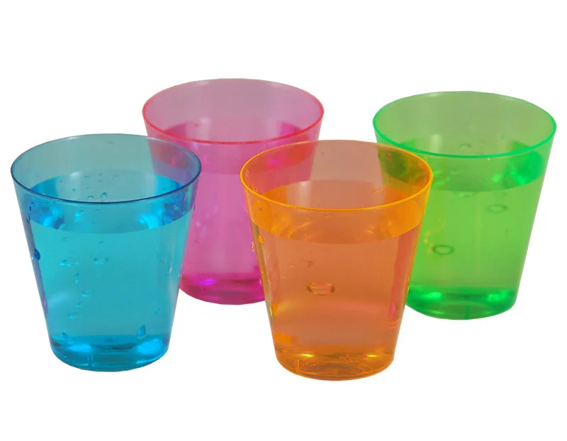 cute travel mugs for morning coffee-Shot Cups - Neon Plastic 2 ounce - Pack of 50 w/ Color Options