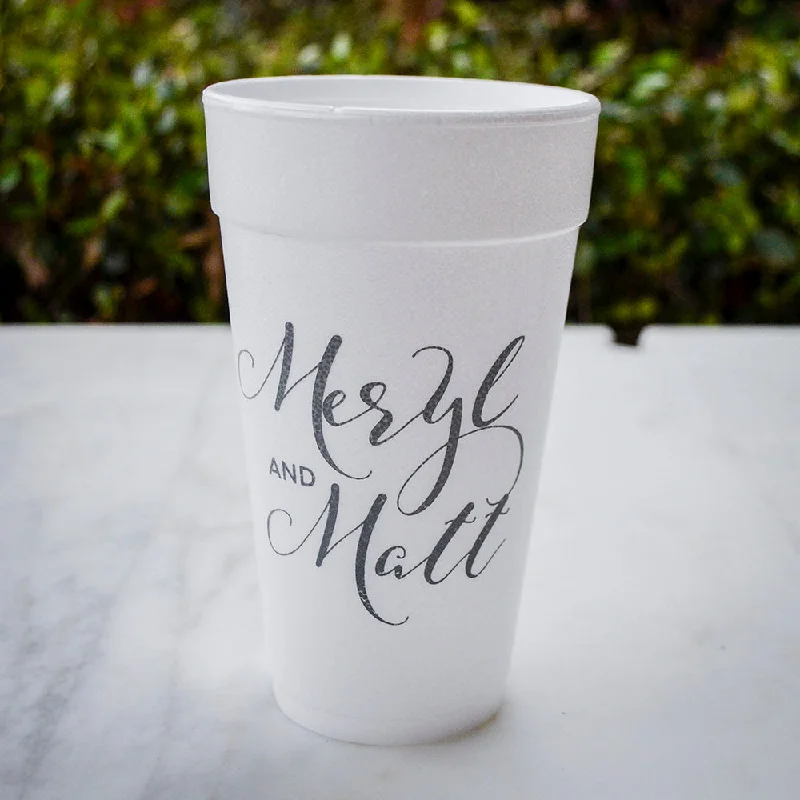 stylish coffee cups for home-Custom Wedding Styrofoam Party Cups