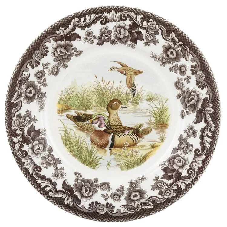 durable dinnerware for everyday use-Spode Woodland Luncheon Plate - Wood Duck