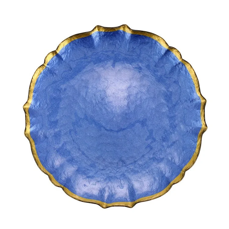 complete dinnerware set for 8-Baroque Glass Cobalt Dinner Plate