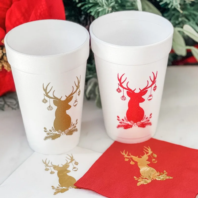 cute coffee mugs for couples-Holiday Themed Foam Party Cups