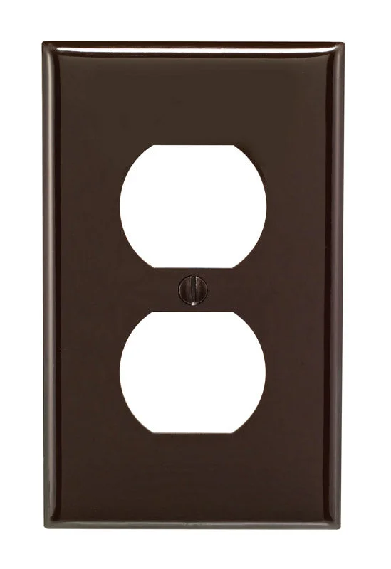 wedding dinnerware collection-Leviton Brown 1 gang Nylon Duplex Wall Plate 1 pk