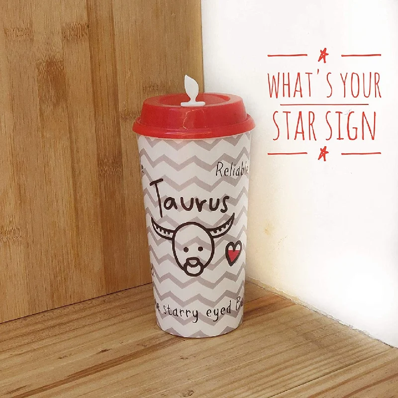 thermal coffee mugs for work-Taurus Sun Sign Sipper & Coffee Cup - Zodiac Cups