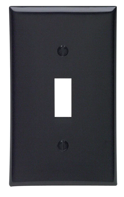 luxury dinnerware sets-Leviton Black 1 gang Nylon Toggle Wall Plate 1 pk