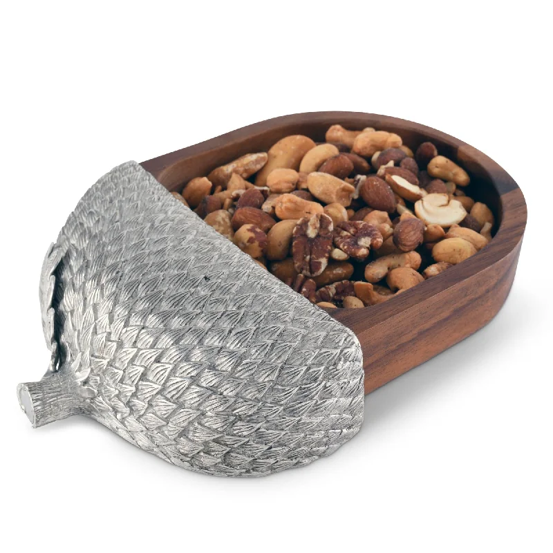 affordable dinnerware sets for students-Wood Acorn Nut Bowl