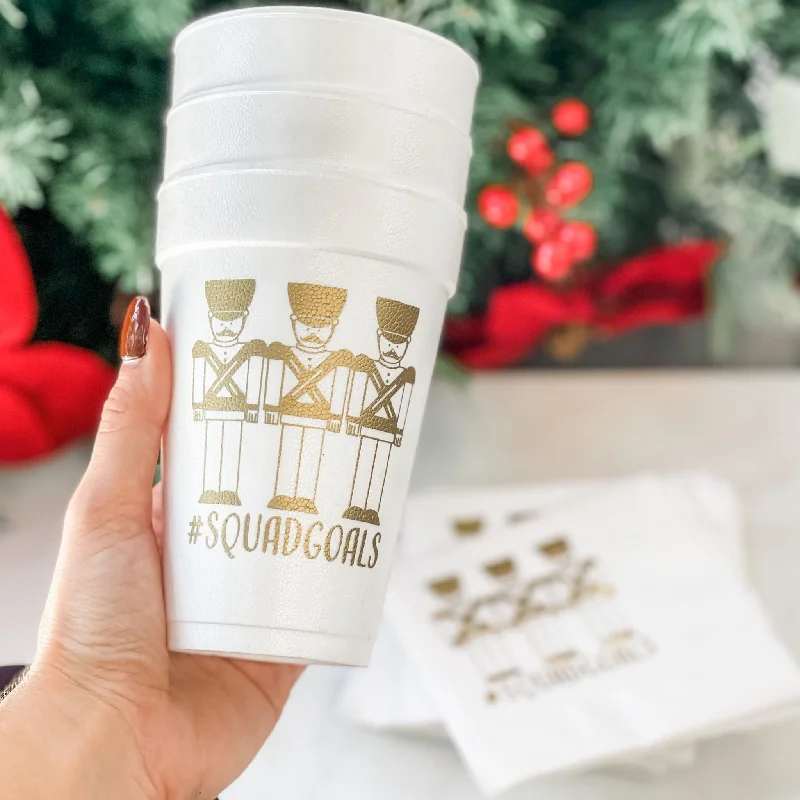 colorful tea cups for daily use-Squad Goals Christmas Foam Cups