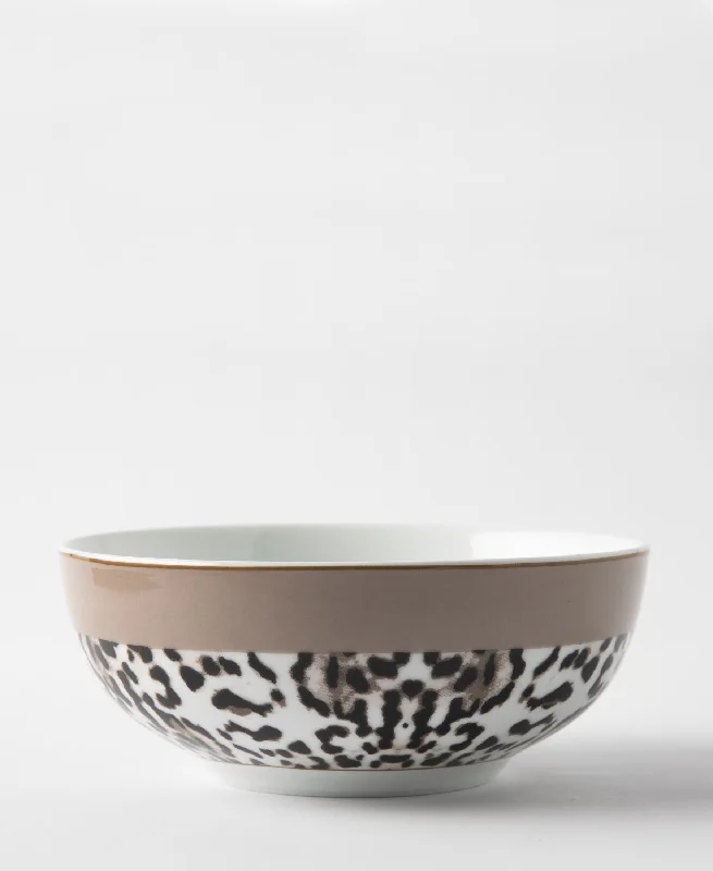 farmhouse style dinner plates-Jenna Clifford Leopard Salad Bowl - White