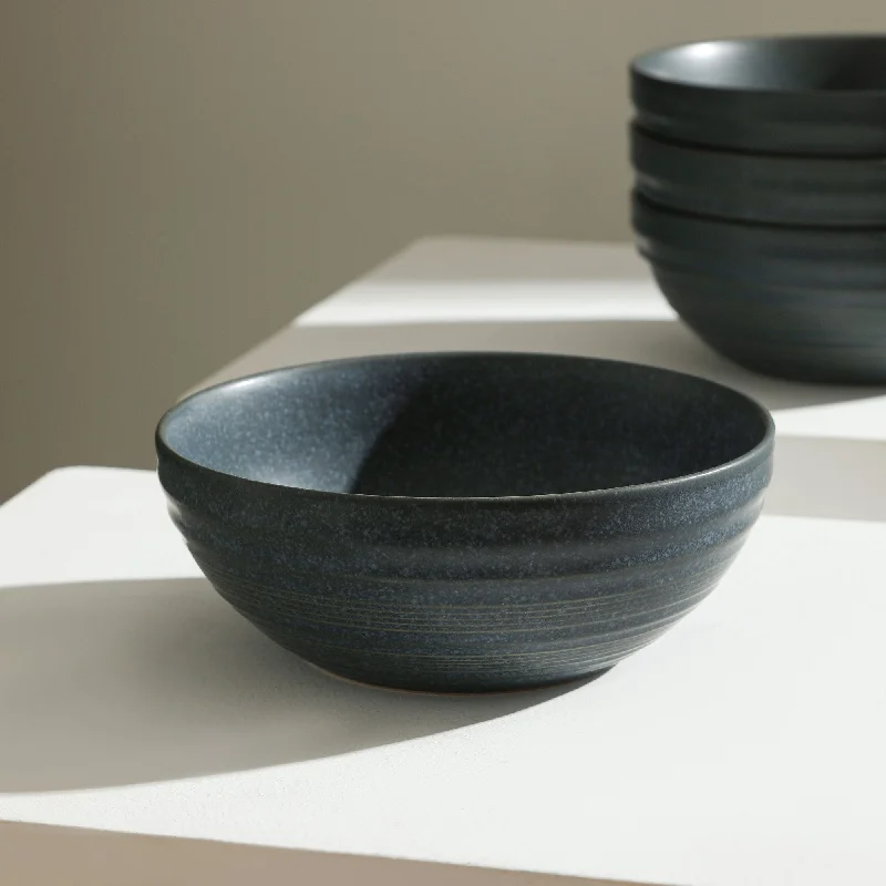 travel-friendly plastic dinnerware-Elio Stoneware Bowl - Blue