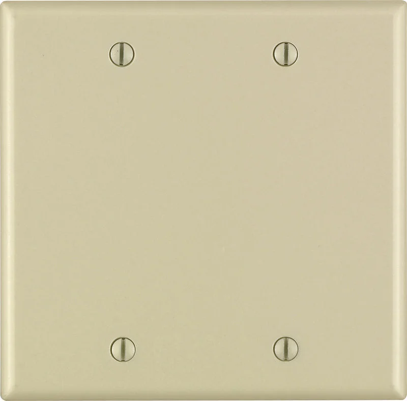 elegant tableware set for fine dining-Leviton Ivory 2 gang Thermoset Plastic Blank Wall Plate 1 pk