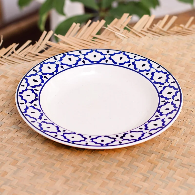 luxury stoneware dinner plates-Novica Handmade Blue Pineapple Ceramic Luncheon Plate